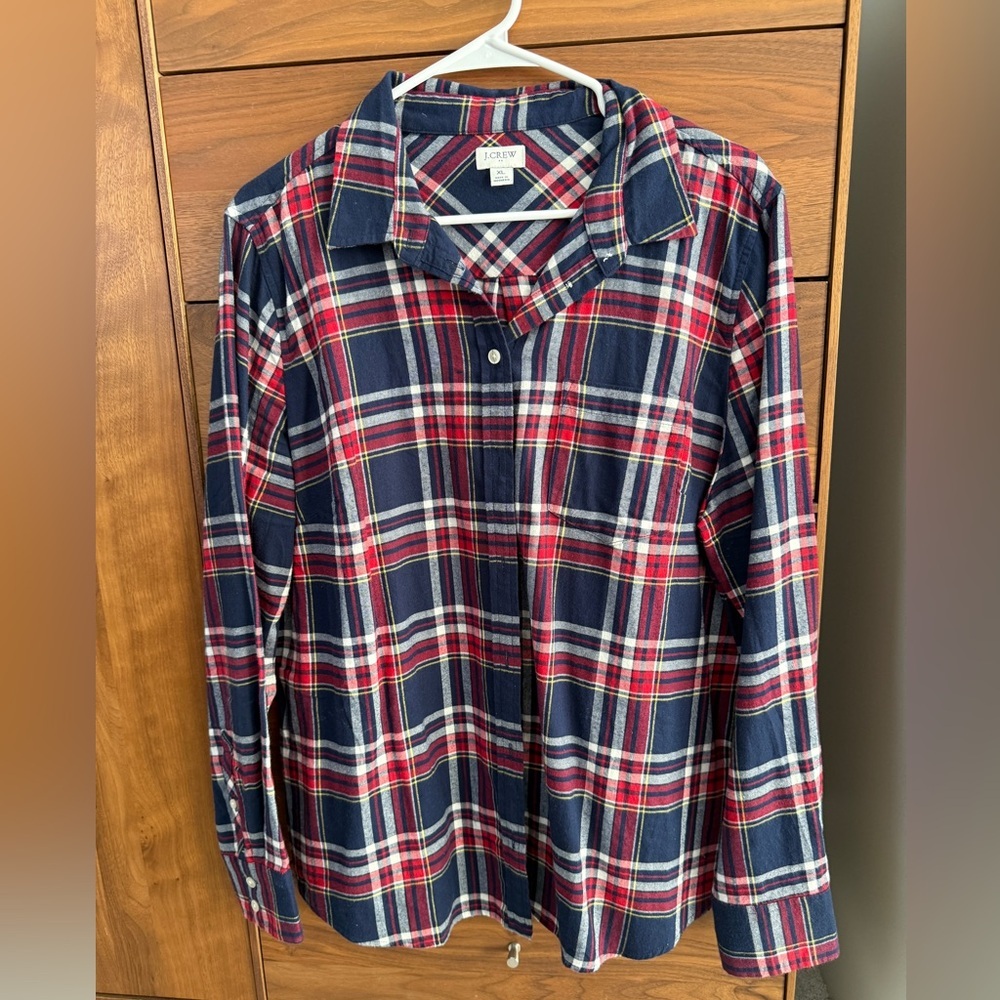 J.Crew | Women's Red & Blue Plaid‎ Flannel Shirt BC857 Size XL - Picture 12 of 12